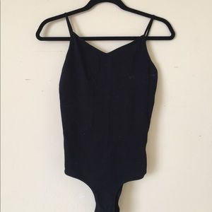 Free People Black Bodysuit